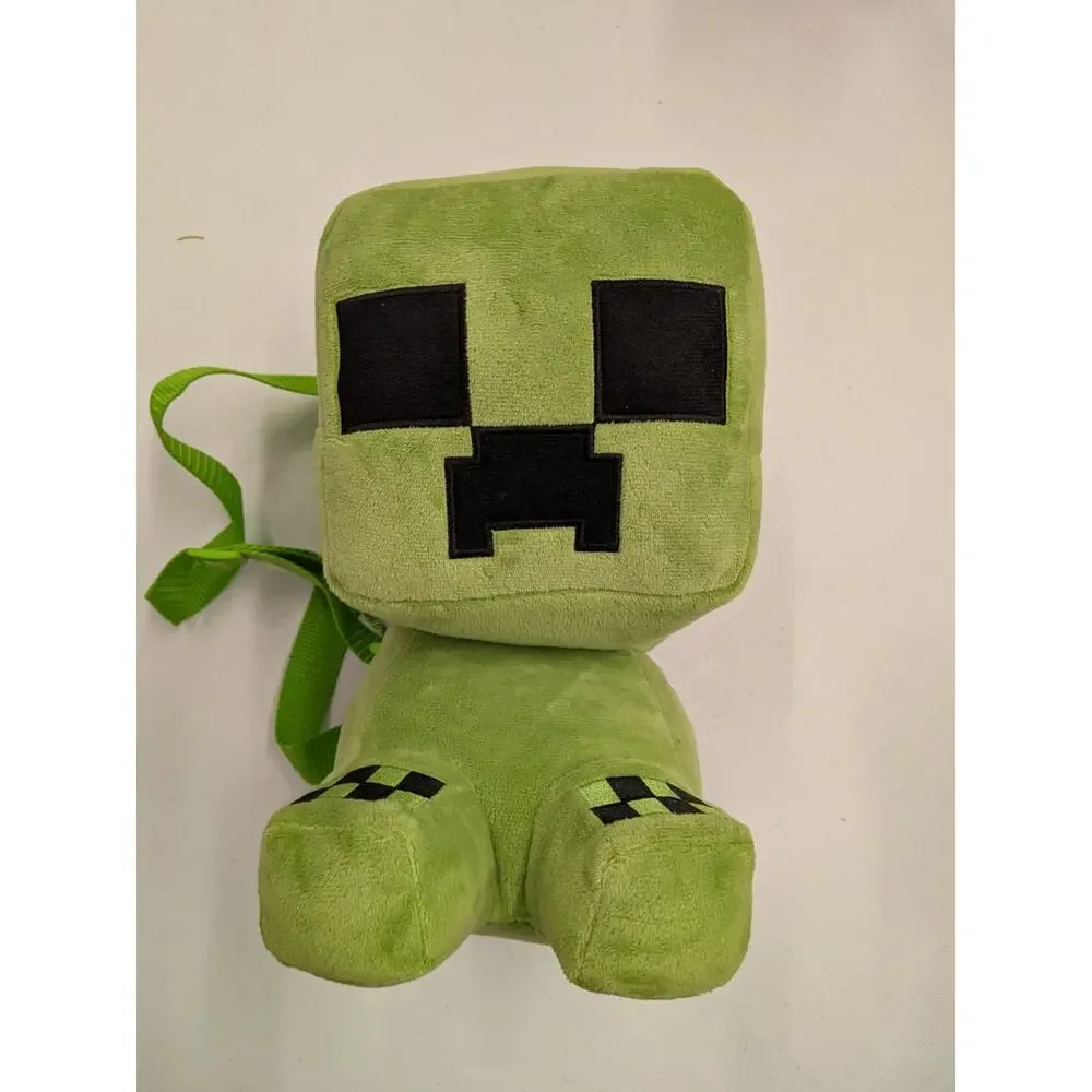 Minecraft Creeper Plush Backpack Kids Green Mini Bag Soft Toy Backpack